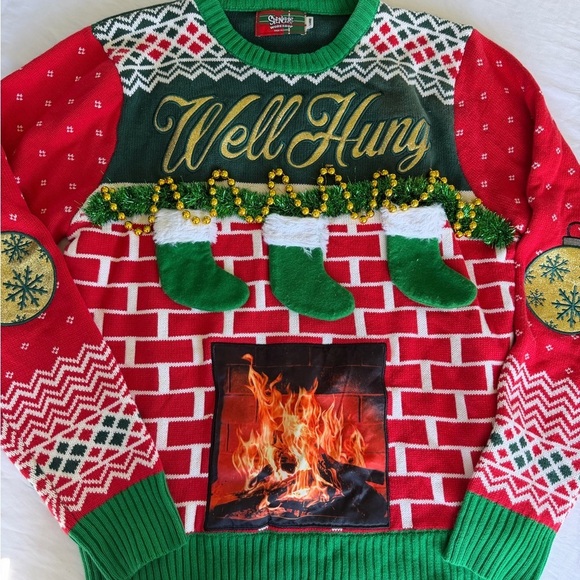 Spencer's Other - Well Hung Spencers Christmas Sweater - Red/Green